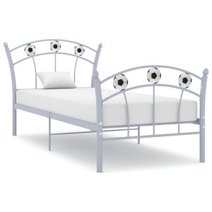 vidaXL Bed Frame | Grey | Metal | Single | Durable | Bed Frame | Rectangular