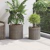 vidaXL Planter Basket with Storage 2 pcs Grey Lacak Rattan