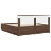 vidaXL Bed Frame with Headboard Brown Oak 200 x 200 cm Engineered Wood