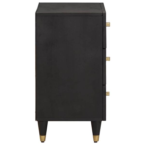 vidaXL Bedside Cabinet Black 50 x 33 x 62 cm Solid Mango Wood