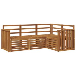 vidaXL Outdoor Sofa Set 4 pcs 4-Seaters Natural Solid Acacia Wood