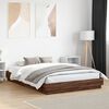vidaXL Bed Frame with LED without Mattress Brown Oak 150x200 cm King Size