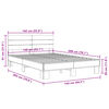 vidaXL Bed Frame without Mattress Brown Oak 140x200 cm