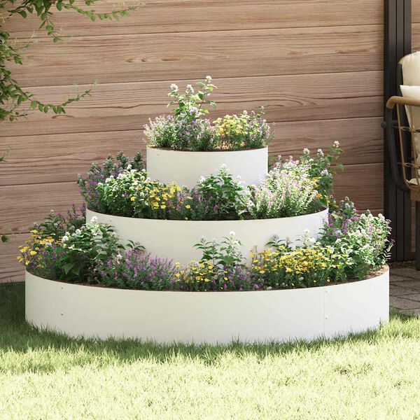 vidaXL Garden Planter White 120 x 120 x 20 cm Cold-rolled Steel