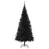 vidaXL Christmas Tree with 300 LEDs with Stand Black 210 cm PVC