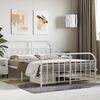 vidaXL Metal Bed Frame without Mattress with Footboard White 140x190cm