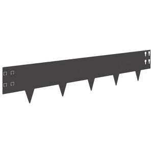 vidaXL Lawn Edging 50 pcs 100 x 20 cm Steel Black
