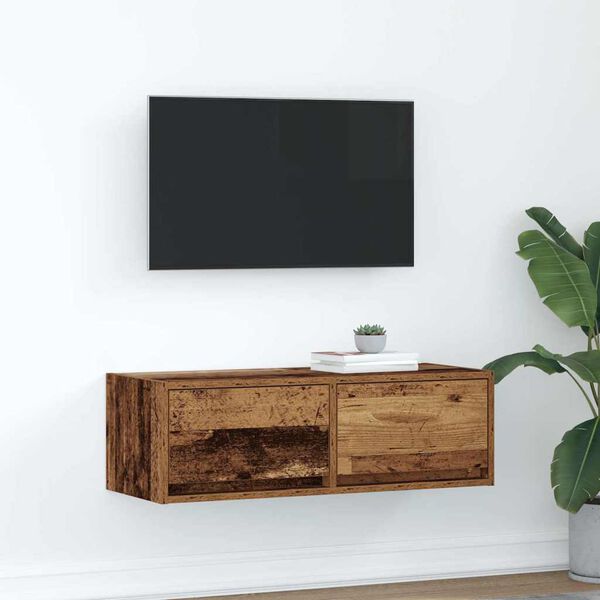 vidaXL TV Cabinet Old Wood 80x31x25.5 cm Engineered Wood