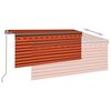 vidaXL Manual Retractable Awning with Blind 3x2.5m Orange&Brown