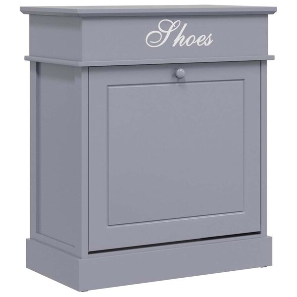 vidaXL Shoe Cabinet Grey 50x28x58 cm Paulownia Wood