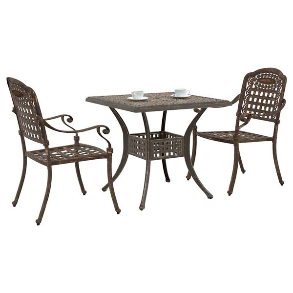 vidaXL Garden Table Set 5 pcs White Cast Aluminium