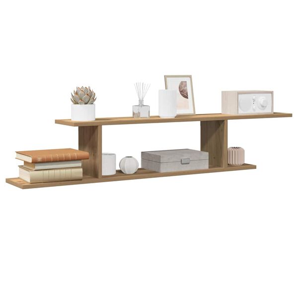 vidaXL Wall-Mounted TV Shelf Artisan Oak 125x18x23 cm Engineered Wood