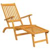 vidaXL Outdoor Deck Chair with Footrest and Table Solid Wood Acacia