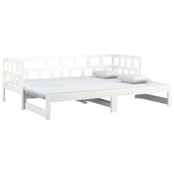 vidaXL Pull-out Day Bed without Mattress White 2x(90x200) cm