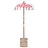 vidaXL Balinese Parasol with Base Pink 95 x 95 x 260 cm