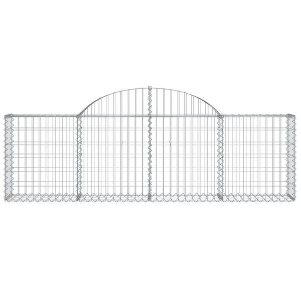 vidaXL Arched Gabion Baskets 25 pcs 200x30x60/80 cm Galvanised Iron