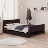 vidaXL Bed Frame without Mattress Dark Brown 140x200 cm Solid Wood