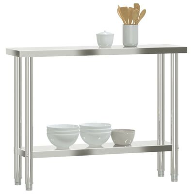 vidaXL Kitchen Work Table 110x30x85 cm Stainless Steel