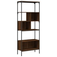 vidaXL Bookcase 5-Tier Brown Oak 76x33x188.5 cm Engineered Wood