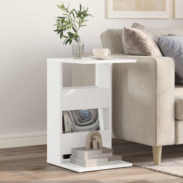 vidaXL Side Table White 40 x 35 x 60.5 cm Engineered Wood