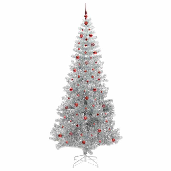 vidaXL Christmas Tree with 300 LEDs with Stand Silver 240 cm PET