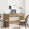 vidaXL Desk with Shelf Artisan oak 140 x 50 x 75 cm Engineered wood