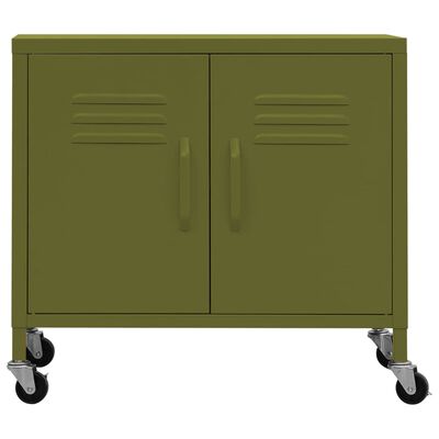 vidaXL Storage Cabinet Olive Green 60x35x56 cm Steel