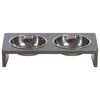 Jack and Vanilla Pet Food Bowl Stand Molly 2x380 ml Grey