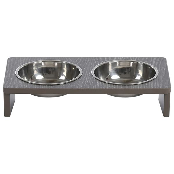 Jack and Vanilla Pet Food Bowl Stand Molly 2x380 ml Grey