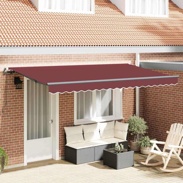 vidaXL Retractable Awning Burgundy 400 x 200 cm Fabric