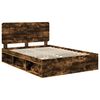 vidaXL Bed Frame Smoked Oak 160 x 200 cm Solid Pine Wood