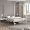 vidaXL Bed Frame with Canopy without Mattress White 160x200 cm Metal