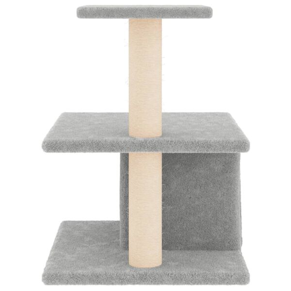 vidaXL Cat Tree with Sisal Scratching Posts Light Grey 48 cm
