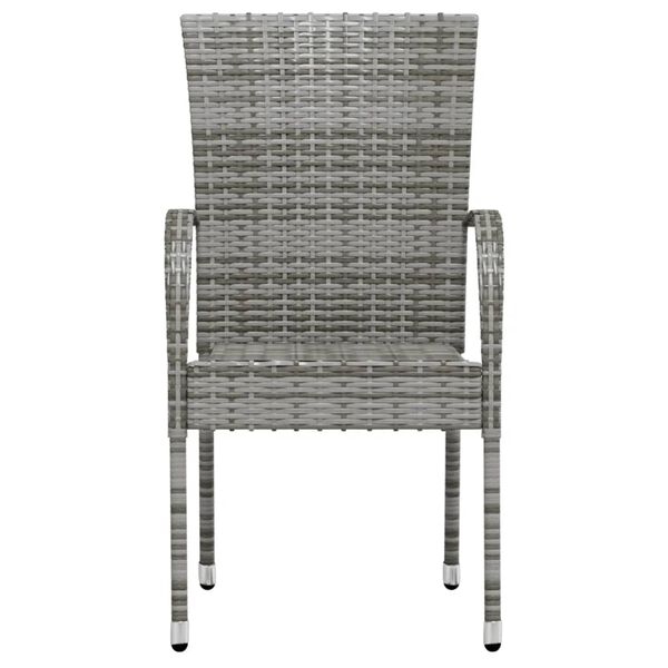 vidaXL 3 Piece Garden Dining Set Poly Rattan Grey