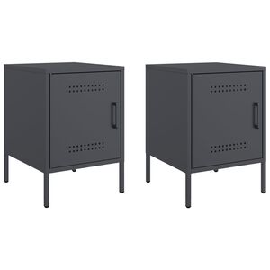 vidaXL Bedside Cabinets 2 pcs Anthracite 36x39x50,5 cm Steel