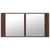 vidaXL LED Bathroom Mirror Cabinet Brown Oak 90x12x45 cm Acrylic