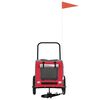 vidaXL Pet Bike Trailer with Storage Red and grey 124.5 x 63.5 x 53 cm
