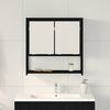vidaXL Bathroom Mirror Cabinet with Shelf Black oak 60 x 16 x 60 cm