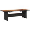 vidaXL Garden Table with Acacia Wood Top Black 240x90x75 cm Poly Rattan