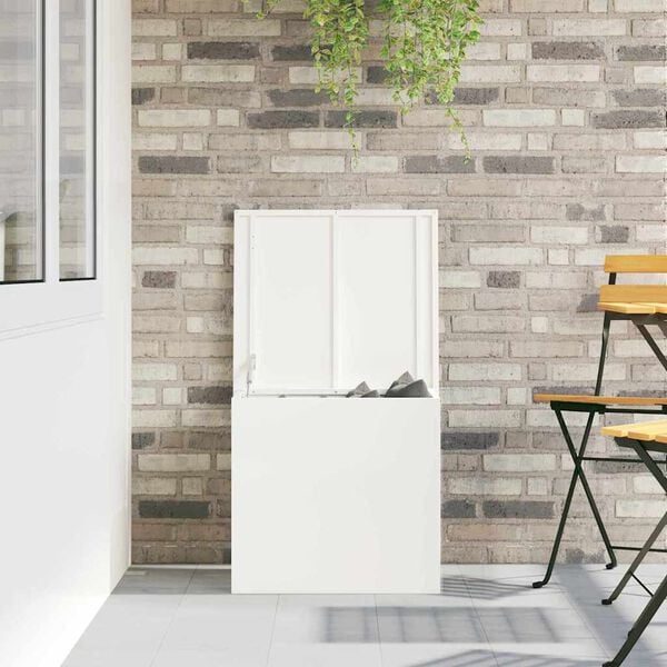 vidaXL Outdoor Storage Box White 55 x 50.5 x 50 cm Steel