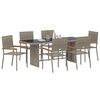vidaXL Garden Dining Set 7 pcs Grey Poly Rattan