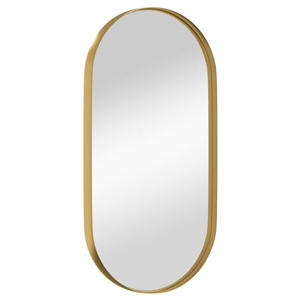 vidaXL Wall-mounted Mirror Gold 20x40 cm Oval