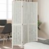 vidaXL Room Divider 3 Panels White Solid Wood Paulownia