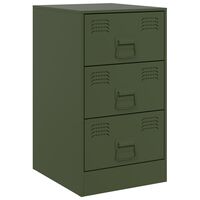 vidaXL Bedside Cabinet Olive Green 34.5x39x62 cm Steel