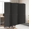vidaXL Room Divider 6 Panels Black Solid Wood Paulownia