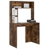 vidaXL Desk with Shelf Smoked Oak 91 x 50 x 149 cm Engineered Wood