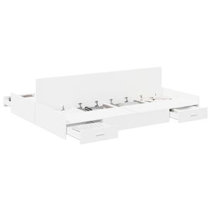 vidaXL Storage Bed Frame White 150 x 200 cm Engineered Wood