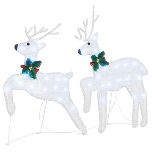 vidaXL LED Reindeers 2 pcs Cold White Fabric