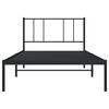 vidaXL Metal Bed Frame without Mattress with Headboard Black 90x200cm