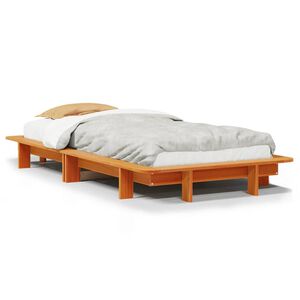 vidaXL Bed Frame without Mattress Wax Brown 90x190 cm Single Solid Wood Pine